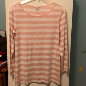 Top Joan Vass pink and white stripes size 2